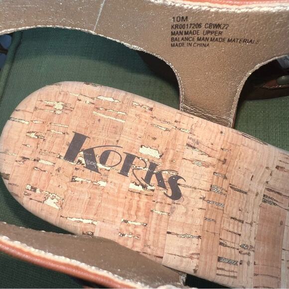 KORKS NEW Women's Dawson Wedge Sandals with Cork Footbed Brown Size 10 - Picture 8 of 11